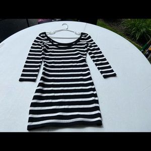 Black and White Striped Dress